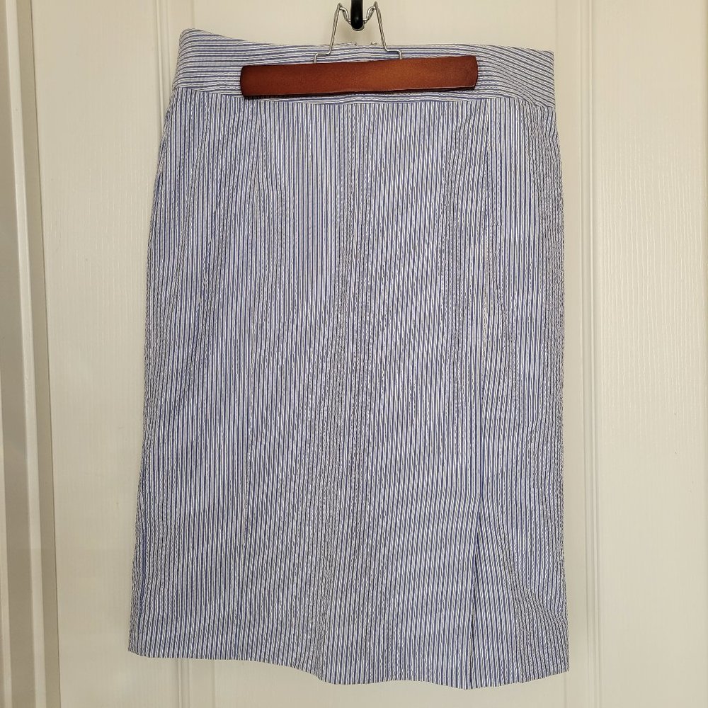 NWOT Lands's End Seersucker pencil skirt 4 - Picture 1 of 5